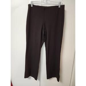 Eileen Fisher Womens Brown Pant Small Petite Knit Straight Lagenlook Minimalist